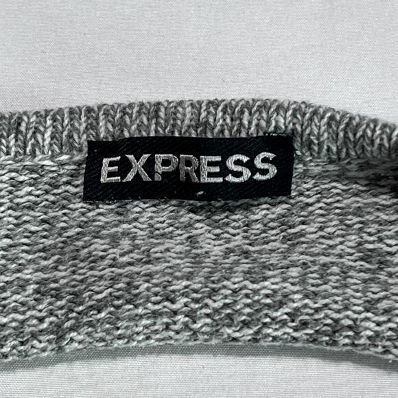 Express Open Front Cardigan Lg/XL Gray Cut Out Back Knit sweater Long Sleeve - Picture 6 of 8
